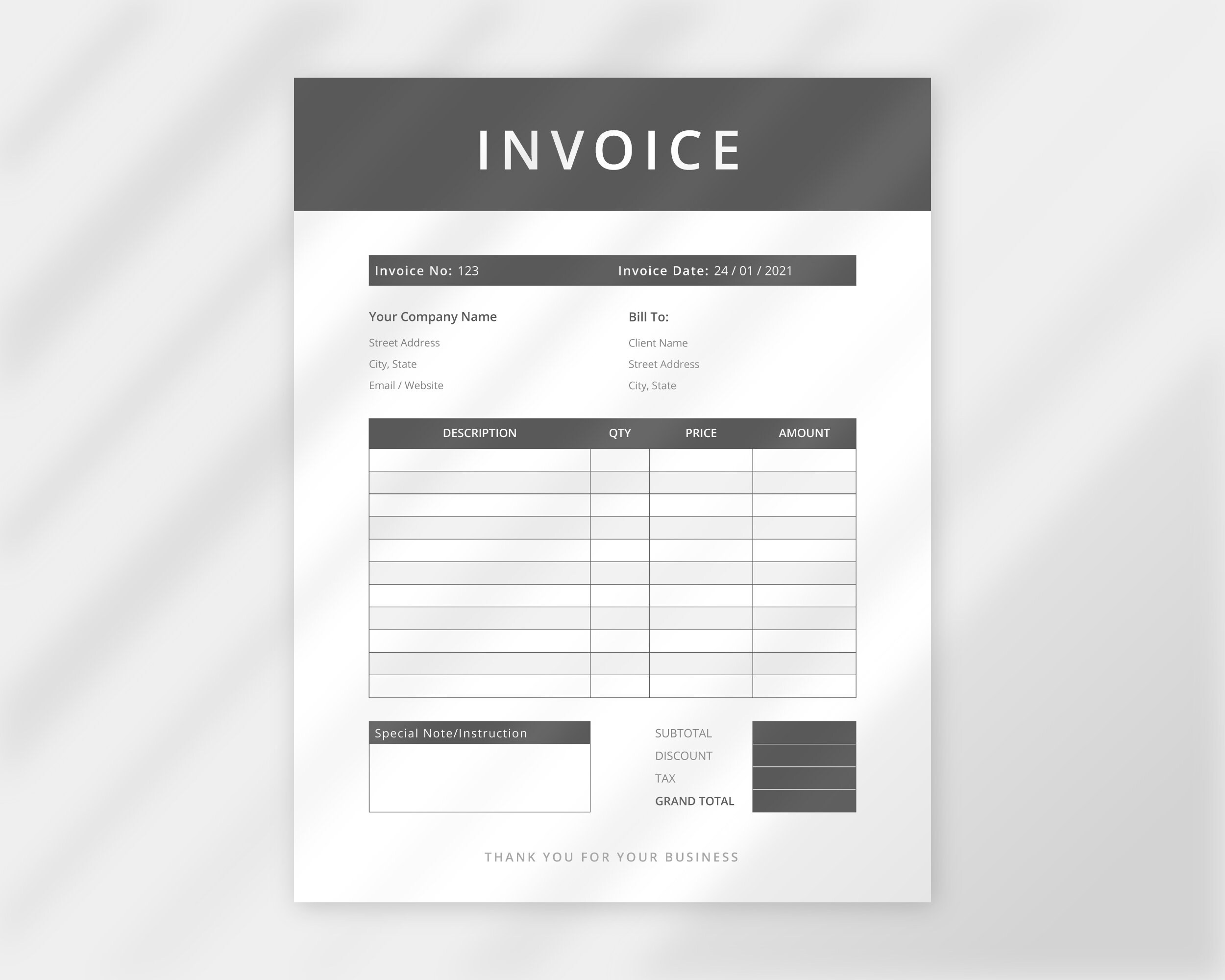 invoice template photography invoice editable printable etsy