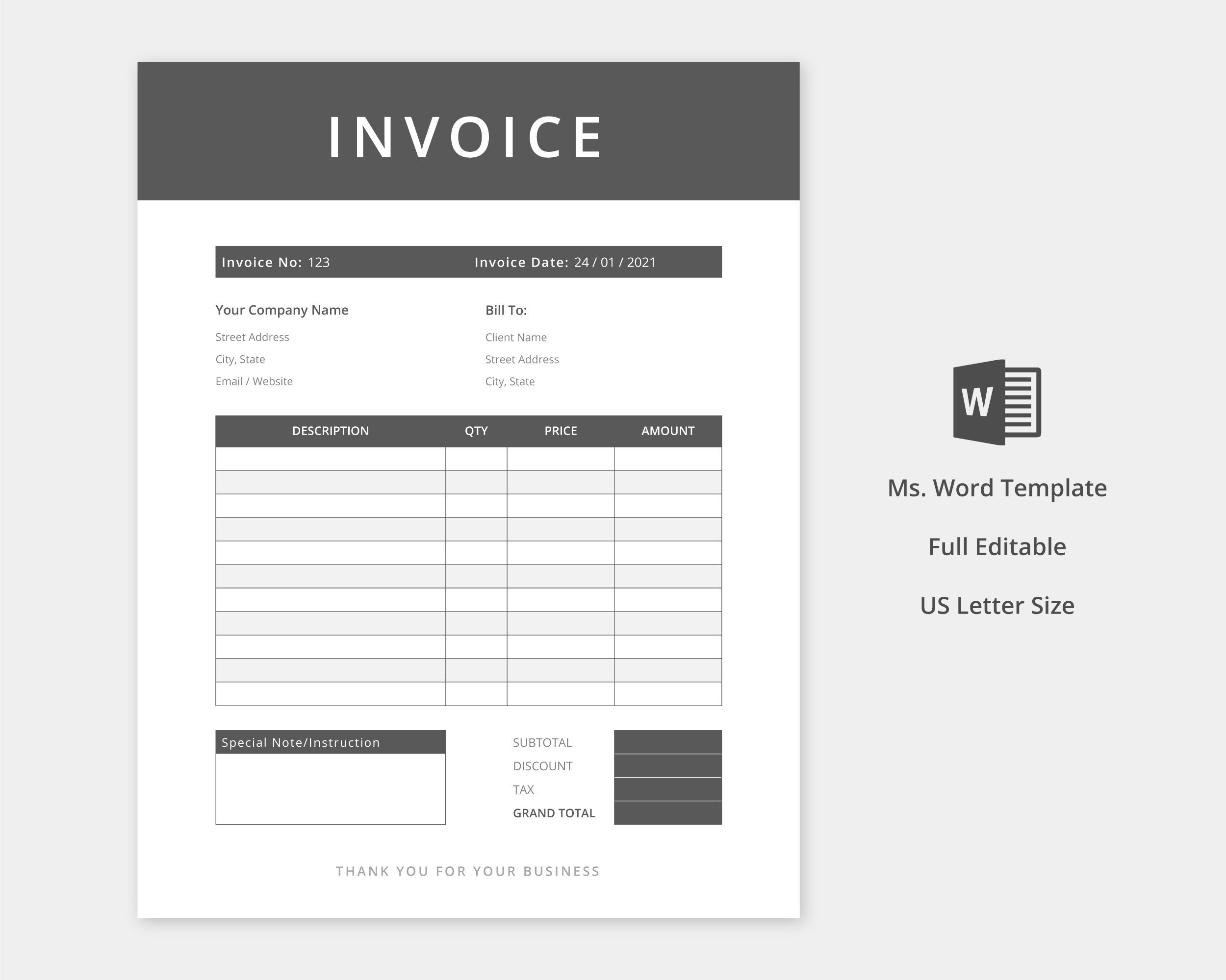 invoice template photography invoice editable printable etsy