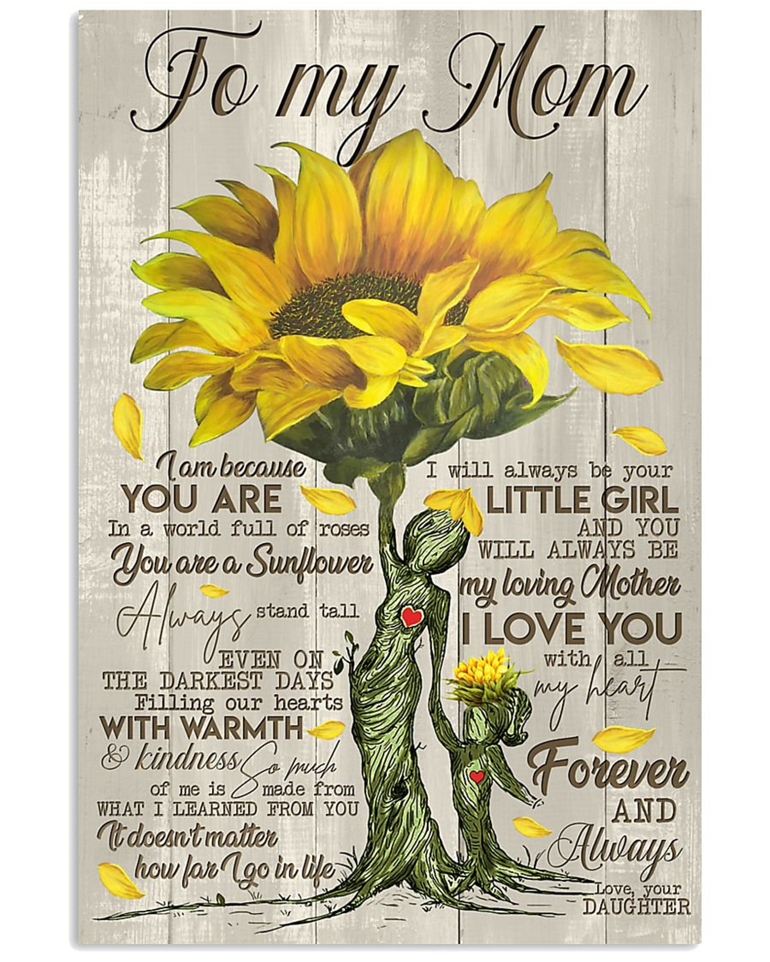 Daughter to mom you are a sunflower gloss poster Etsy