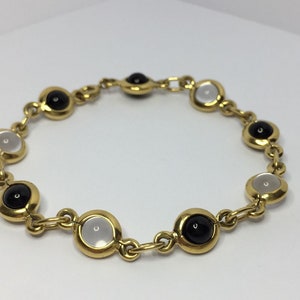 Delicate onyx and crystal bracelet by Charles Jourdan