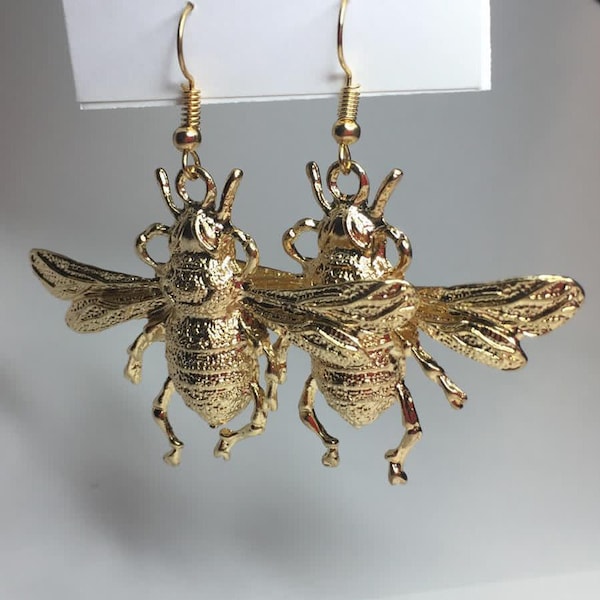 Énormes Boucles d’oreilles abeilles vintage