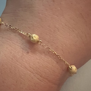 Magnificent vintage yellow gold bracelet with 5 balls