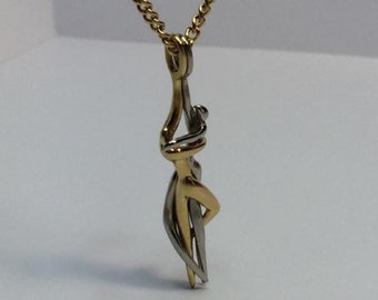 Romantic two-tone pendant “the dancers” Charles Jourdan