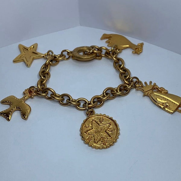 Rare! Magnifique bracelet à breloques Inès de la Fressange