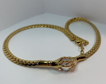 Charles Jourdan hands and crystal ball choker necklace