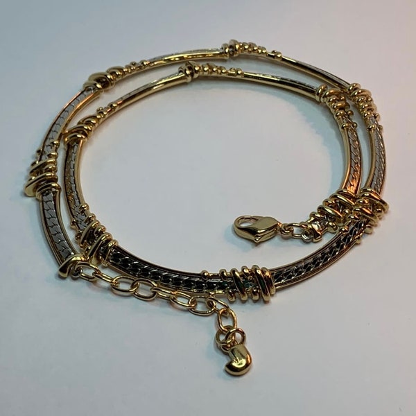 Élégant collier semi rigide bicolore Charles Jourdan