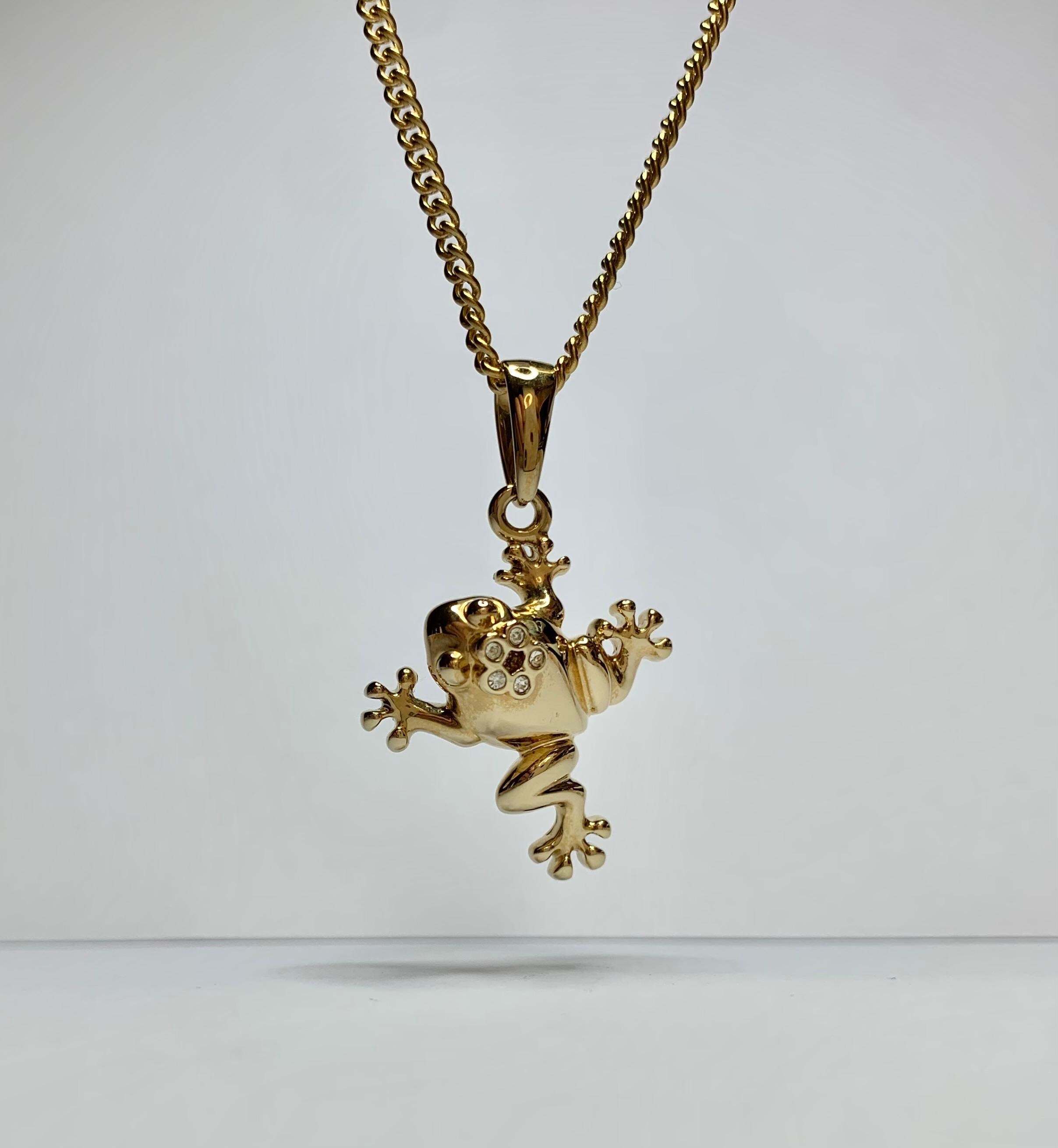 Collana con ciondolo a forma di rana vintage - Mr. Froggie