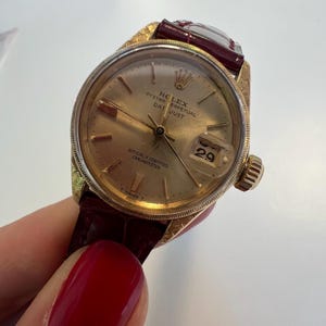 Magnífico reloj vintage Rolex Oyster Perpetual para mujer en oro amarillo de 18 quilates.