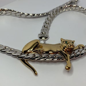 Magnificent vintage two-tone panther necklace image 2