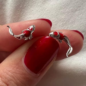 Beautiful little Koi carp earrings in 925 silver