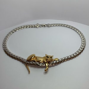 Magnificent vintage two-tone panther necklace image 1