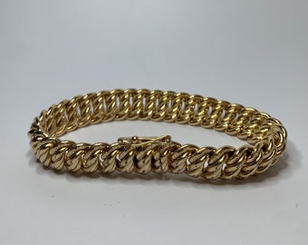 Bracelet Gourmette Vintage Plaqué Or 7g - Longueur 18.5 Cm, Neuf Vieux Stock