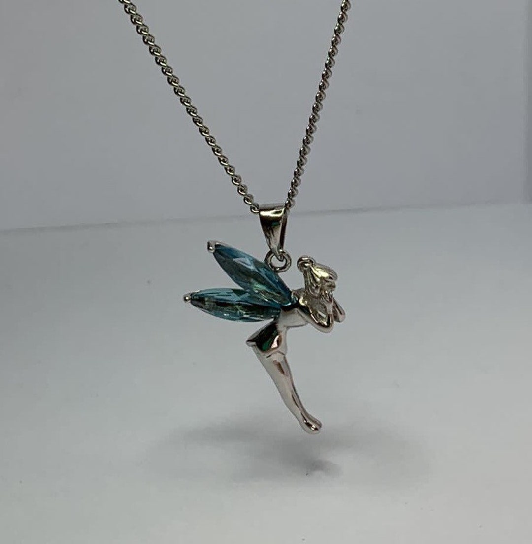 Collier Elfe Fée Avec Pendentif Lune Et Zircone Bleue - Argent 925, Chaîne Ajustable - Cadeau Femme, Fille, Sœur
