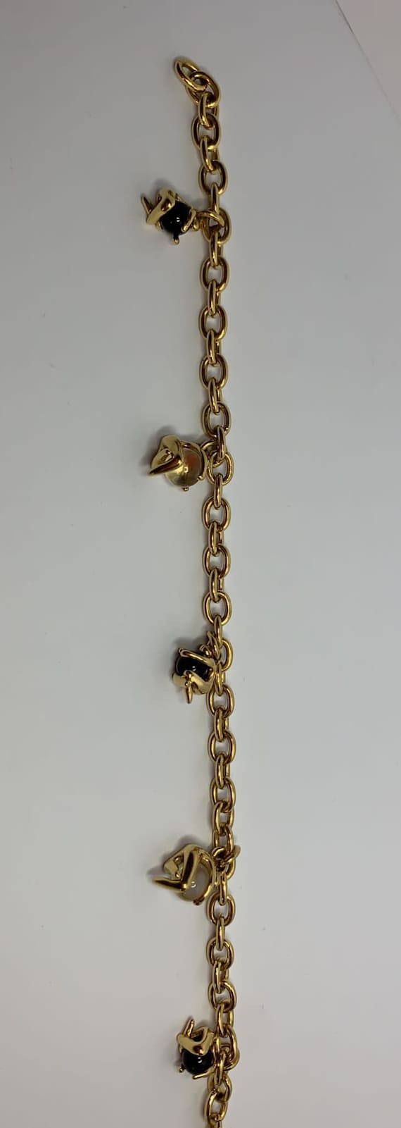 Bracelet Charles Jourdan Plaqué Or Avec Cristal Onyx | Bijou D'occasion élégant