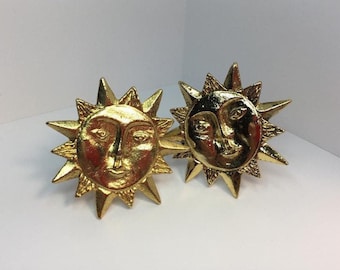 Magnificent vintage sun clip earrings