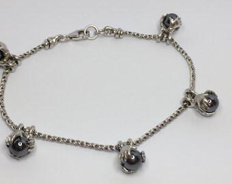 Superb silver and hematite bracelet by Charles Jourdan