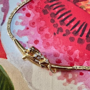 Beautiful vintage panther and zircon choker necklace