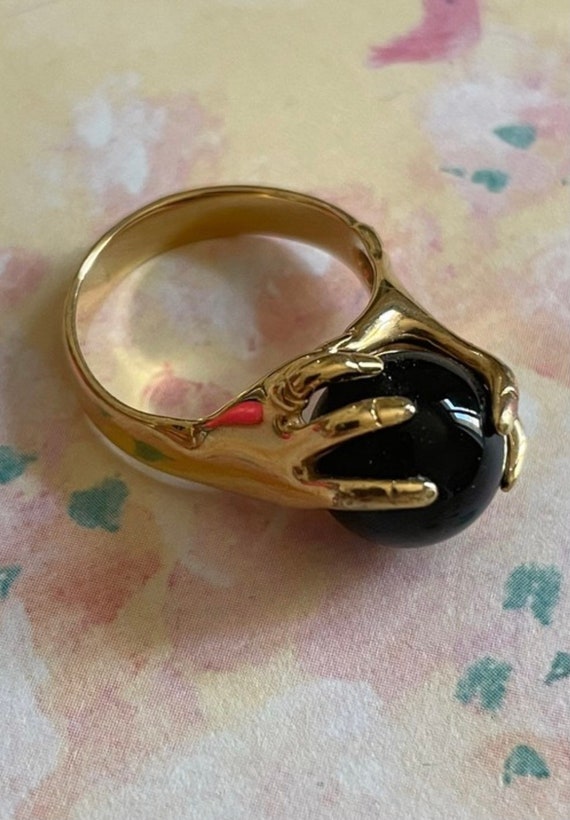 Iconic Onyx and Hands Ring Charles Jourdan Etsy Norway