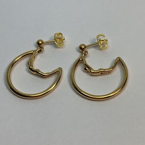 Magnificent half-moon hoop earrings with Charles Jourdan characters