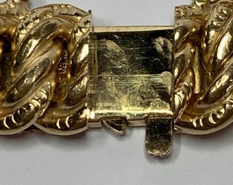 Bracelet Gourmette Vintage Plaqué Or 7g - Longueur 18.5 Cm, Neuf Vieux Stock