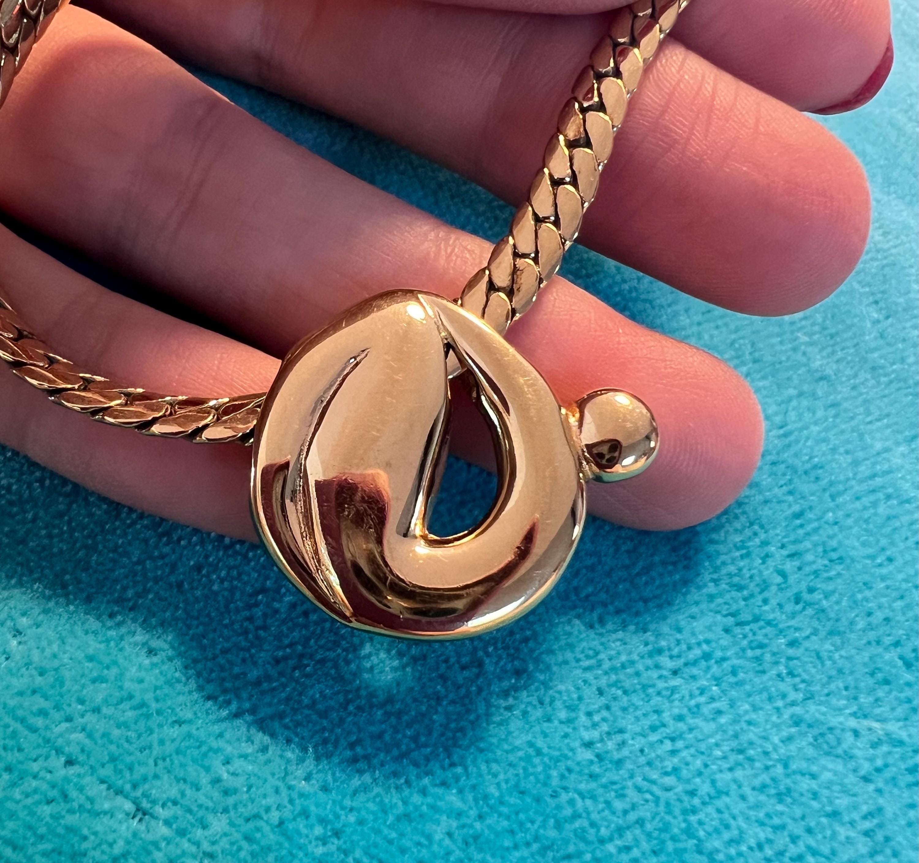 Collier Ras Du Cou Charles Jourdan Vintage – Acier Plaqué Or, Articulé, Occasion
