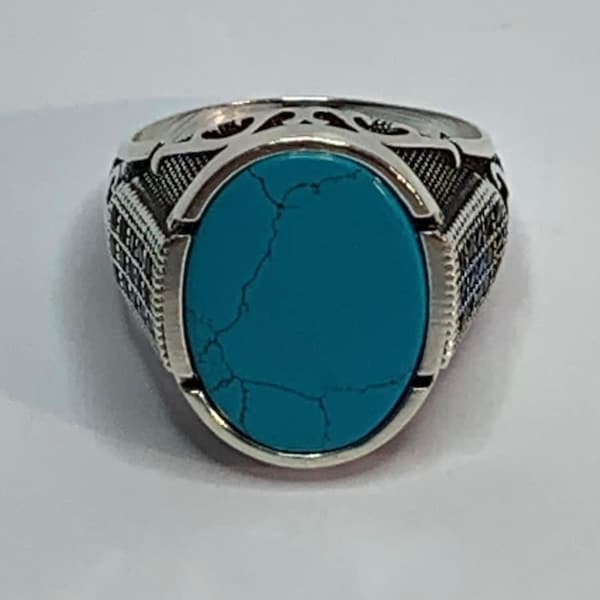 Magnifique bague vintage argent et turquoise