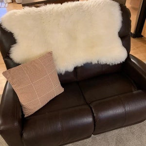 Luxury Australian Sheepskin Rug: Cream Ivory White Lambskin Fur Throw image 7