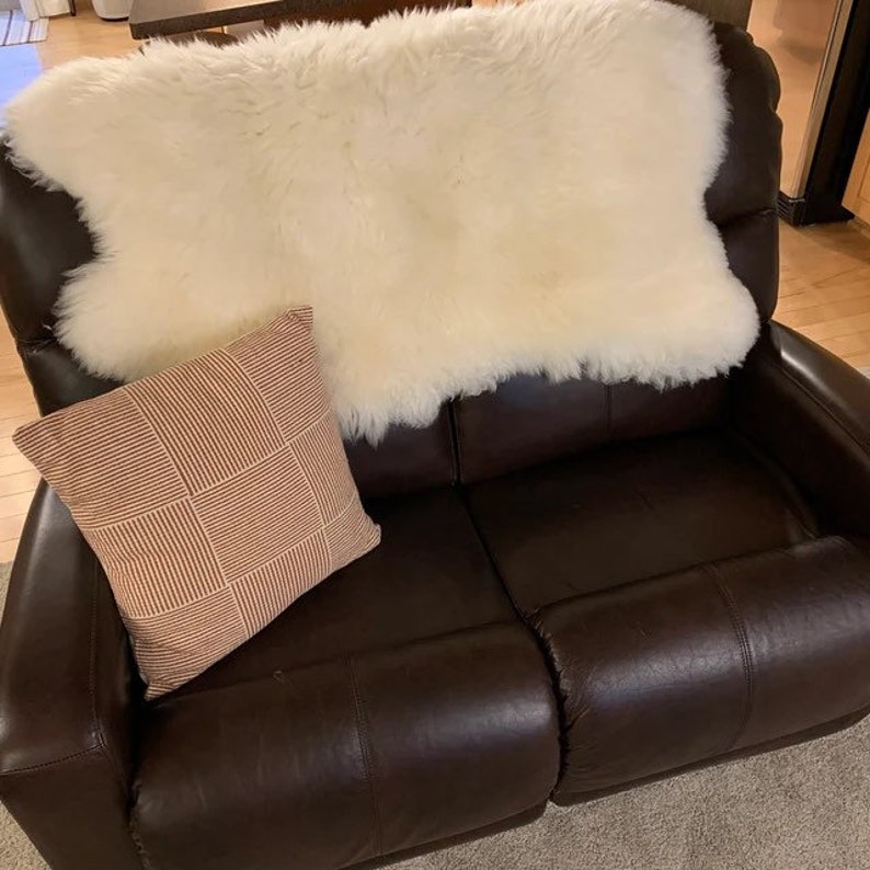 Luxury Australian Sheepskin Rug: Cream Ivory White Lambskin Fur Throw image 7