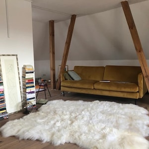 Luxury Australian Sheepskin Rug: Cream Ivory White Lambskin Fur Throw image 9