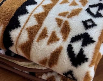Wool Blanket Multiple Colors Pattern Options Double Layer Warm Throw US & EU Sizes