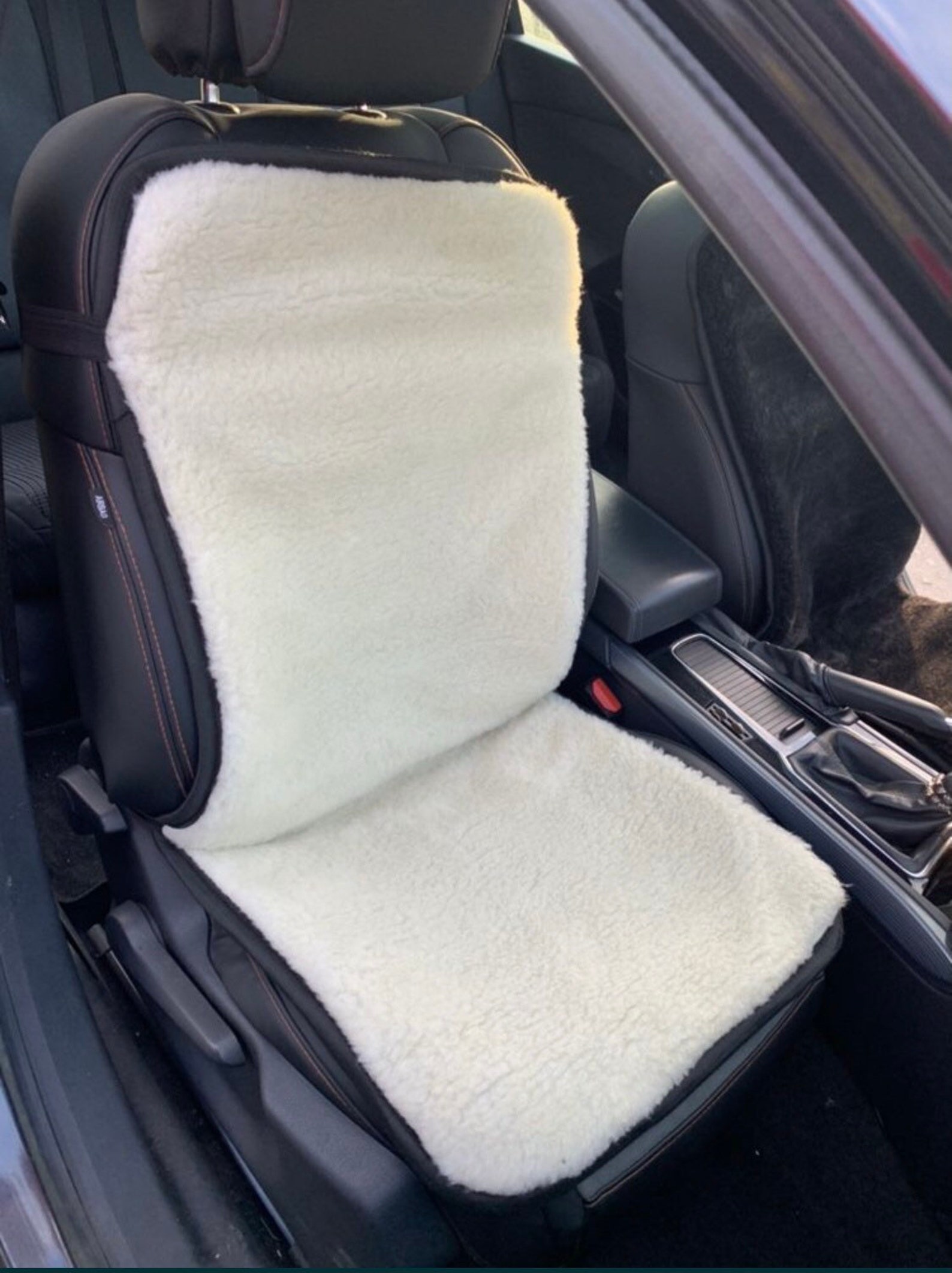 Sheepskin Car Seat Cover White Black Color Universal Quality | Etsy