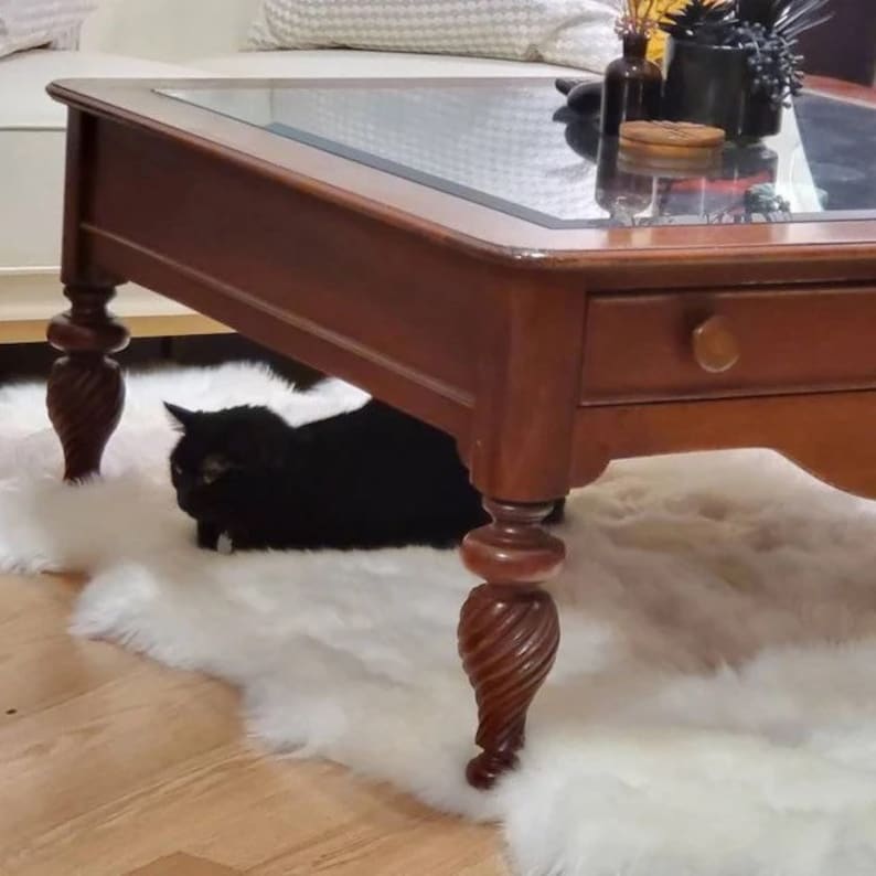 Luxury Australian Sheepskin Rug: Cream Ivory White Lambskin Fur Throw image 5