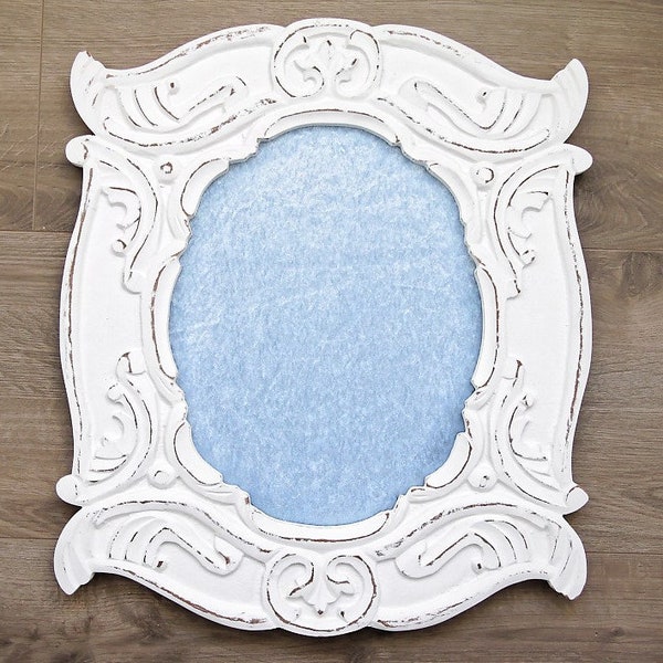 Pin Board Display PICK YOUR FABRIC White Wash Frame