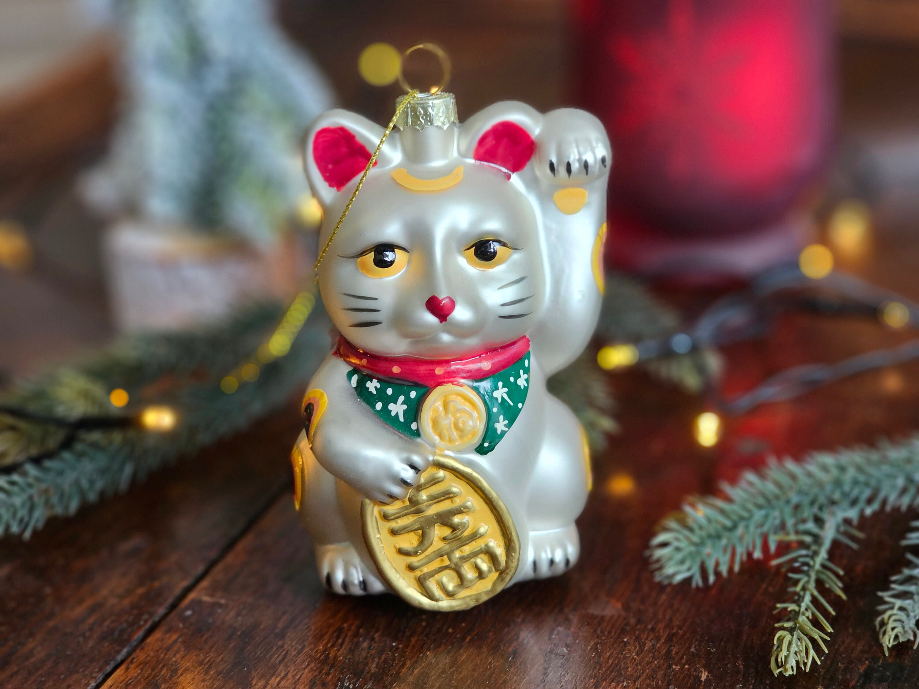  World of Wonders Mittelfinger Maneki Neko winkende Katze Figur, Glückskatzen und Rauchladen Zubehör, 420 Geschenke für Steiner