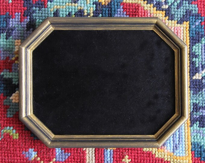 Pin Board Display Small Gold Octagon Frame Black Fabric Etsy