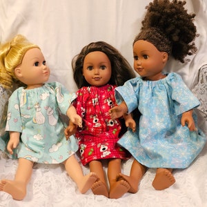 18 Inch Doll Flannel Nightgown, Fits American Girl