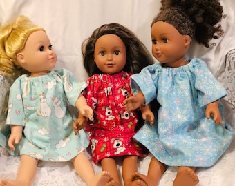 18 Inch Doll Flannel Nightgown, Fits American Girl
