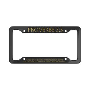 Proverbs 3  5 Black color License Plate Frame