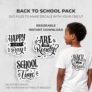 Back to school 2 t-shirt sign pack - decal printing SVG, PNG - Cut file for Cricut and Silhouette