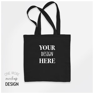 Black Tote Bag Mockup | Tote Bag Mock Up | 1:1 Ratio