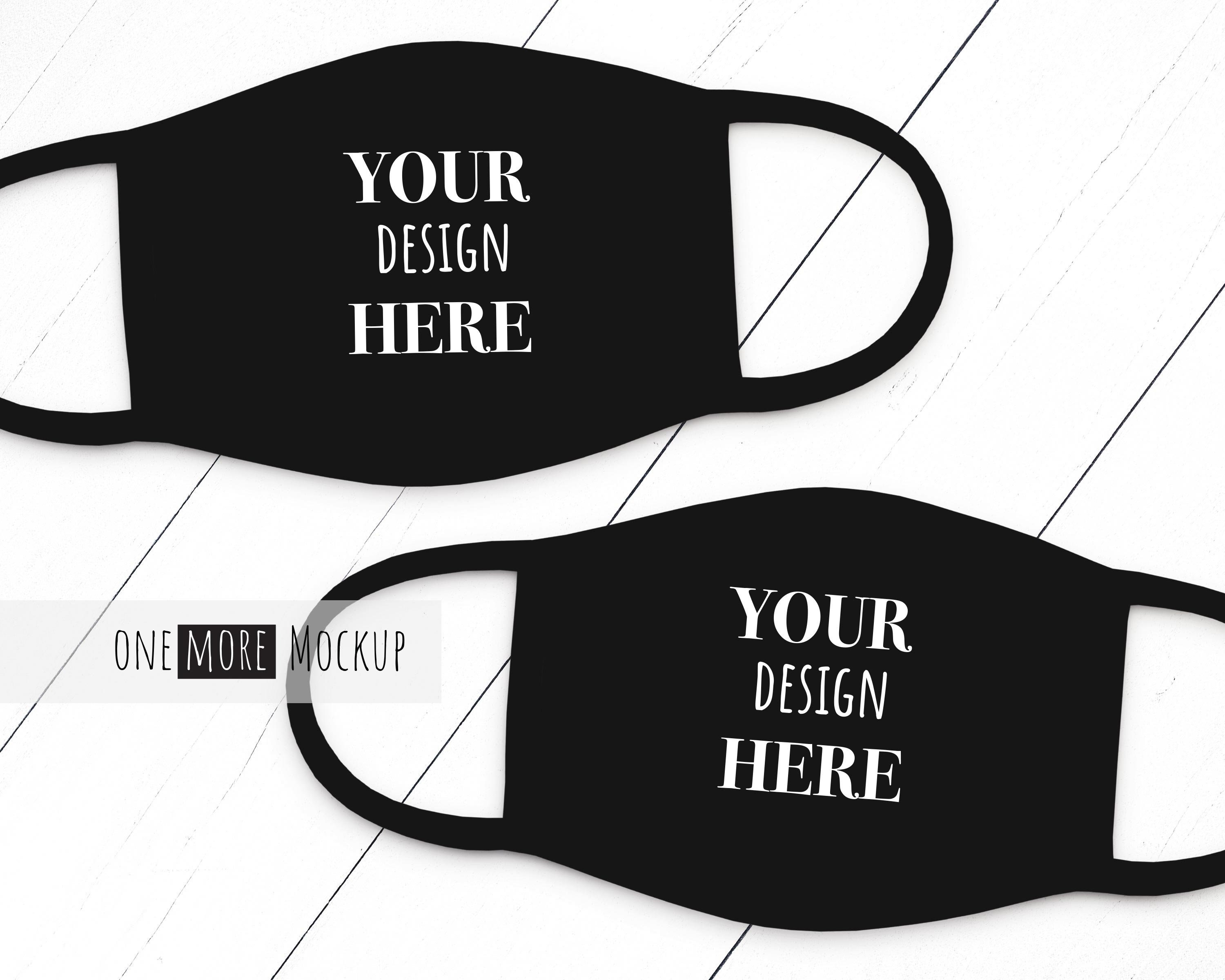 Download Face Mask Mockup Black Face Mask Mock Up Matching Face Etsy