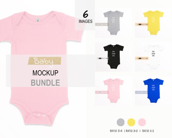 Download Baby Bodysuit Mockup Bundle Bella Canvas 100b Bundle Flat Etsy