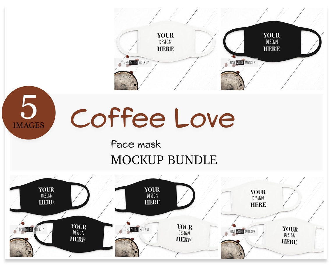 Download Face Mask Mockup Bundle Black Face Mask Mock Up White Face ...