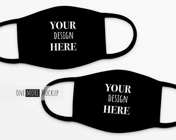 Download Matching Face Mask Mockup Black Face Mask Mock Up Etsy