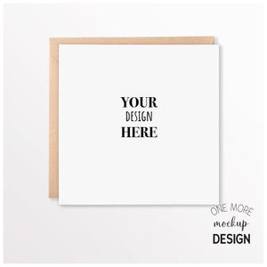 White Card Mockup Art Print Mockup Greeting Card Mock Up Thank You Card Mock Up 1:1 Ratio image 1