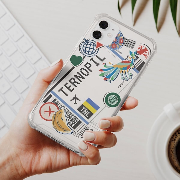 Ternopil Ukraine Ukrainian iPhone Case 15 14 13 12 11 Pro Max Plus Mini Gift Travel Souvenir Personalized Custom City Name