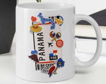 Panama Panamanian Coffee Mug White Glossy Cup Personalized Custom City Name