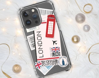 London England British Flag iPhone Case 15 14 13 12 11 Pro Max Plus Mini Gift Travel Souvenir Personalized Custom City Name