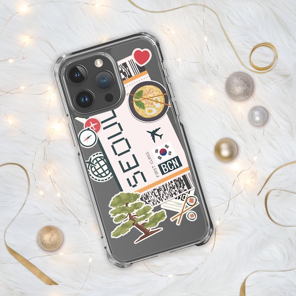 Seoul South Korea korean iPhone Case 15 14 13 12 11 Pro Max Plus Mini Gift Travel Souvenir Personalized Custom City Name