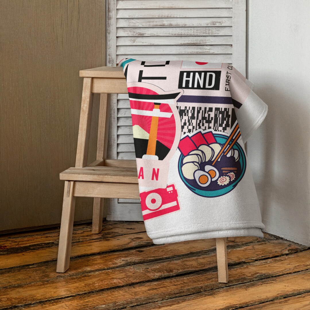 Tokyo Japan Japanese Beach Towel Pool Towel Bath Sauna Bathroom